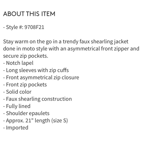 Max Studio Faux Shearling Zip Moto Jacket - Picture 12 of 12